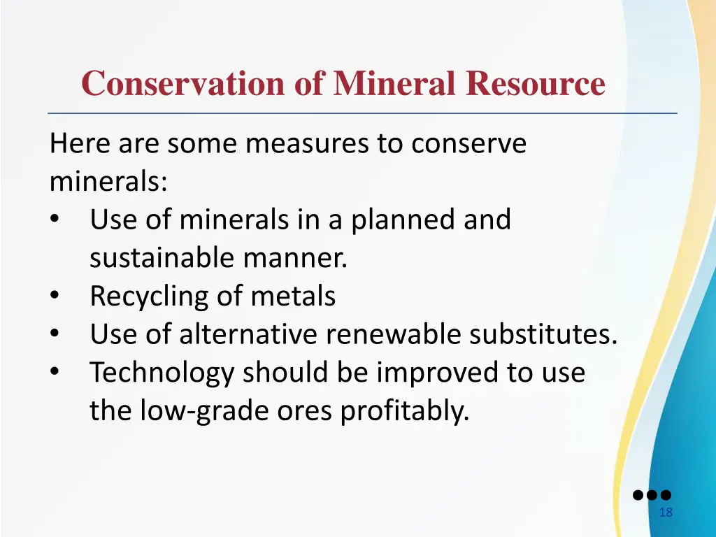 conservation of mineral resource 1