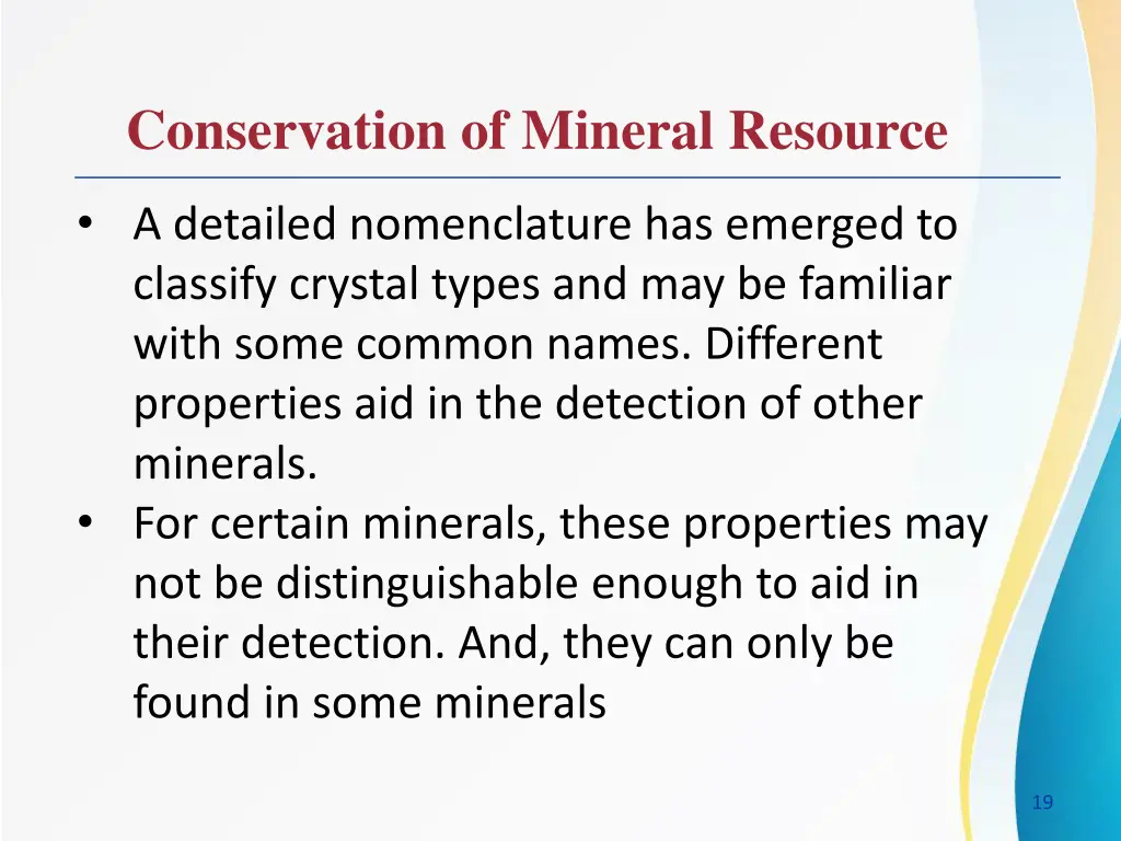 conservation of mineral resource 2