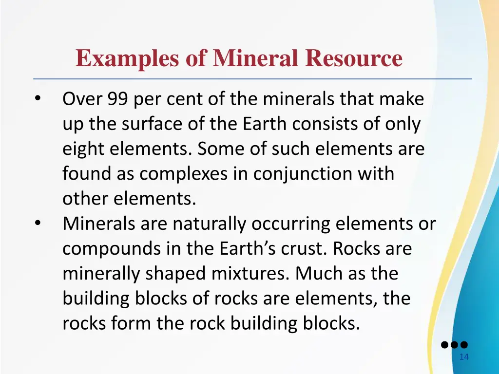 examples of mineral resource 1