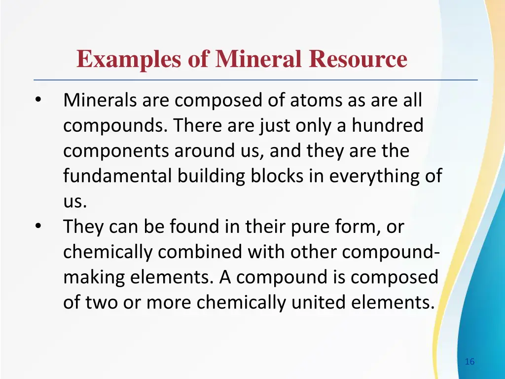 examples of mineral resource 3