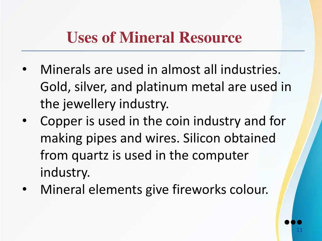 uses of mineral resource 1