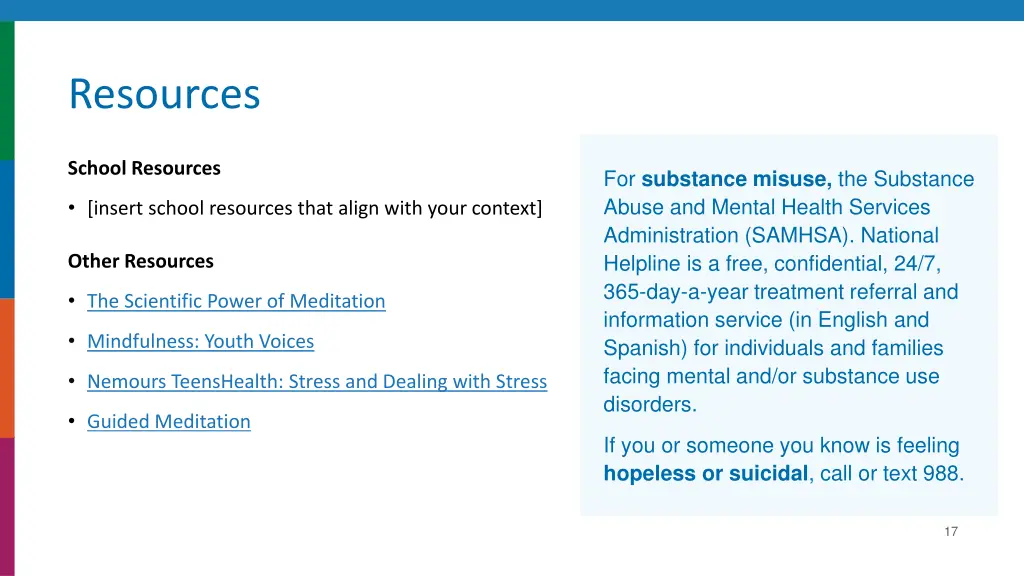 resources