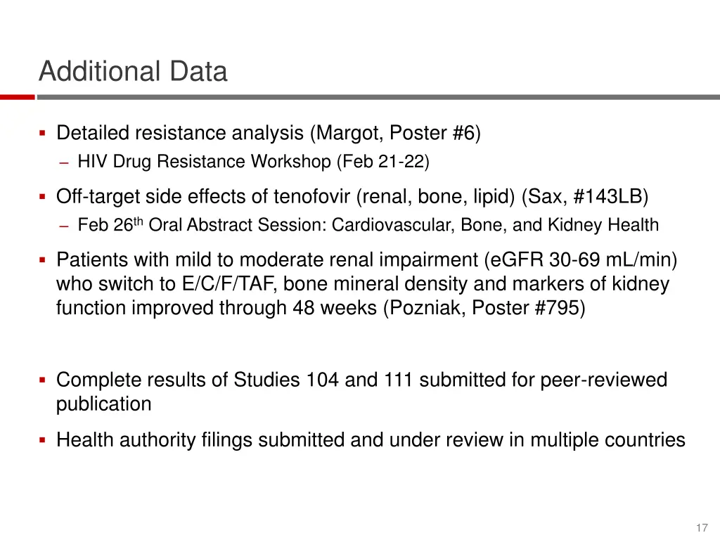 additional data