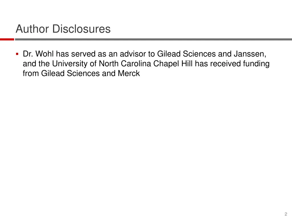 author disclosures
