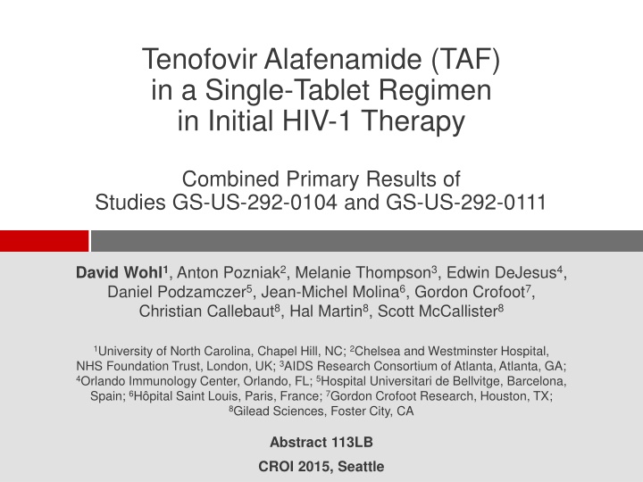 tenofovir alafenamide taf in a single tablet