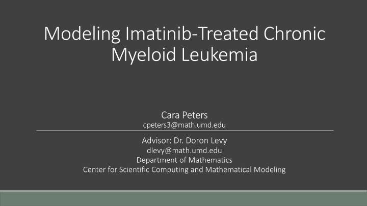 modeling imatinib treated chronic myeloid leukemia