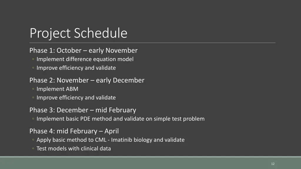 project schedule