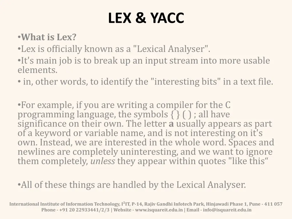 lex yacc 1