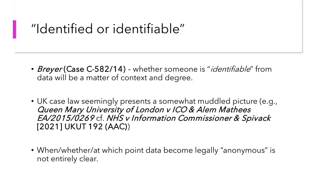 identified or identifiable 1