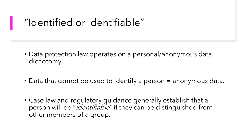 identified or identifiable