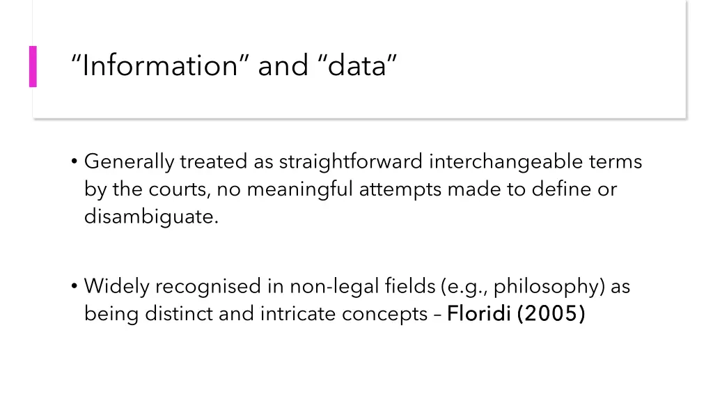 information and data