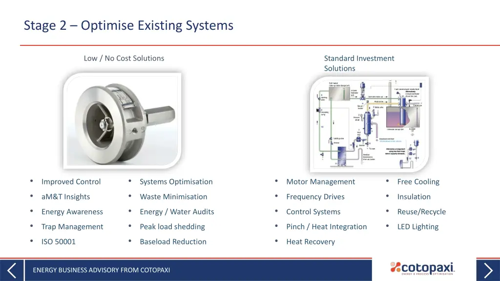 stage 2 optimise existing systems