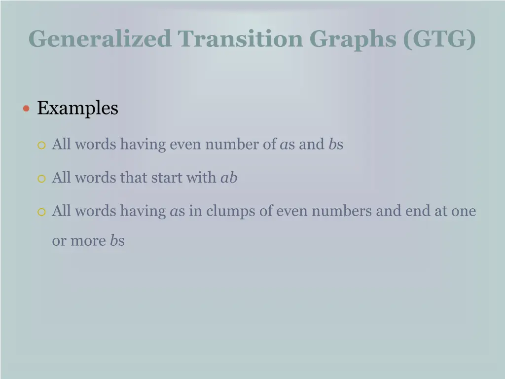 generalized transition graphs gtg 2