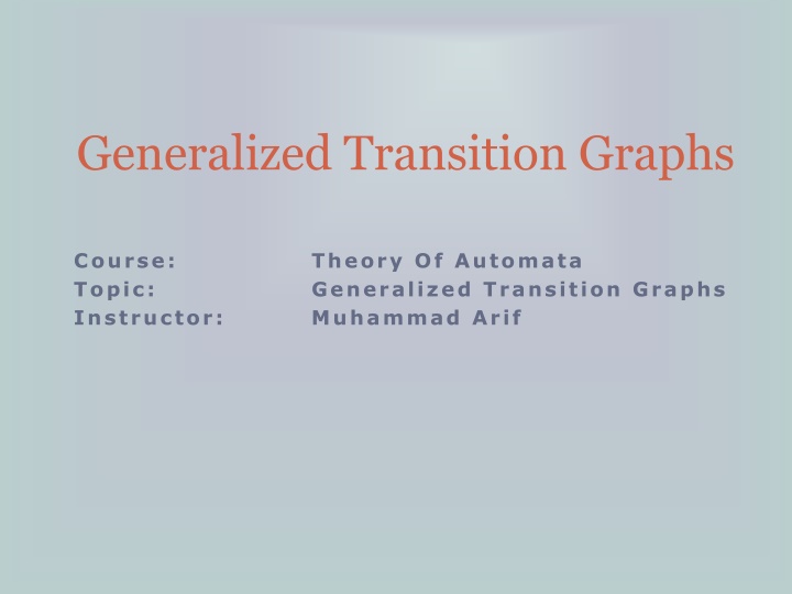generalized transition graphs