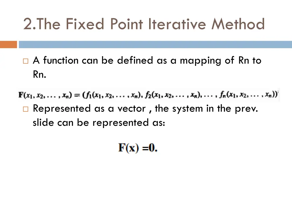 2 the fixed point iterative method