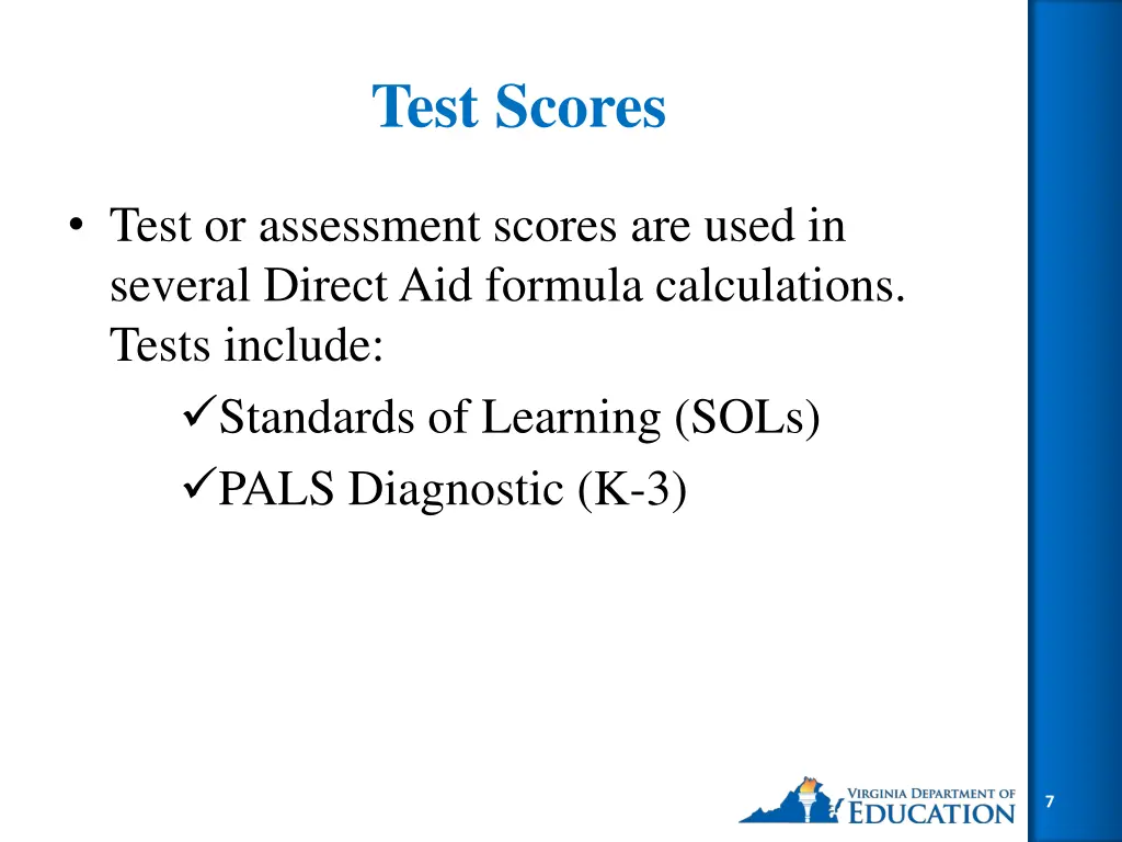 test scores