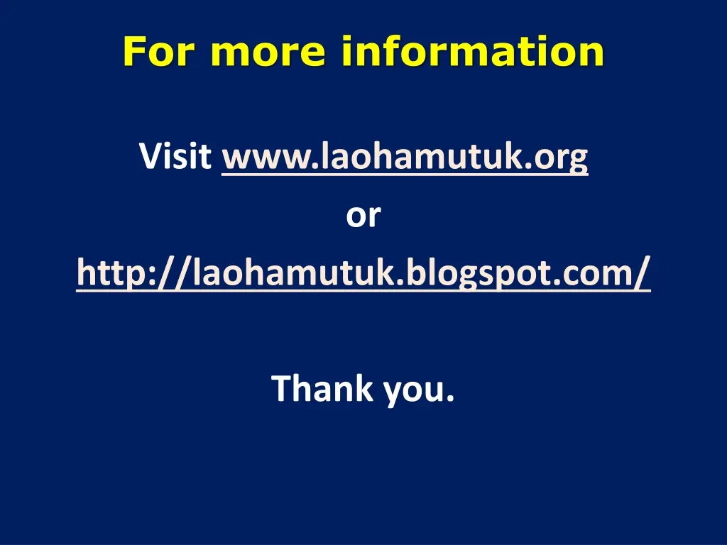 for more information