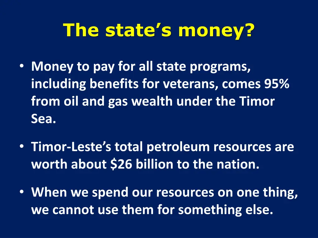 the state s money