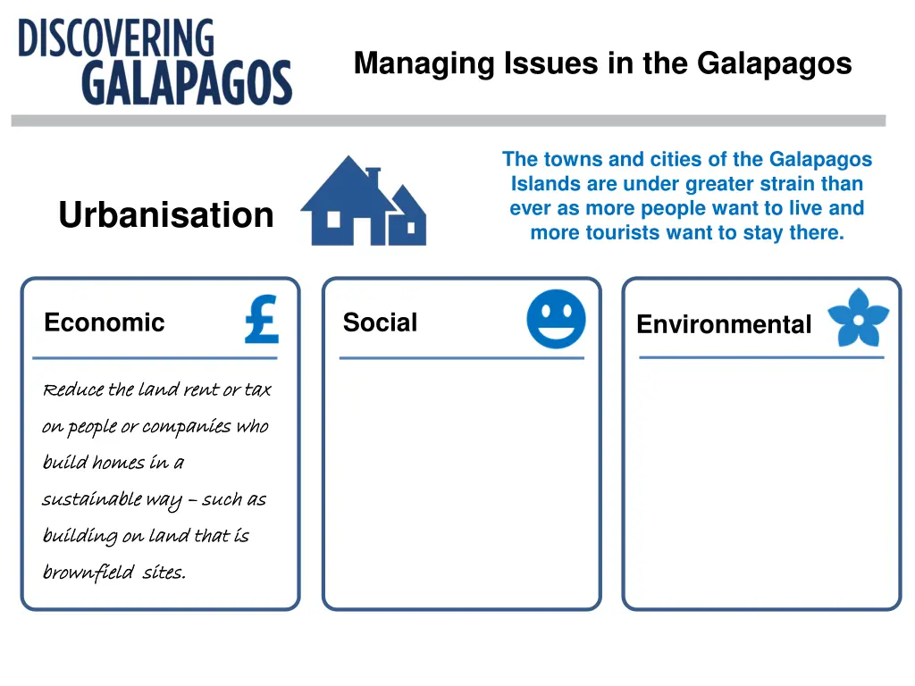managing issues in the galapagos 2