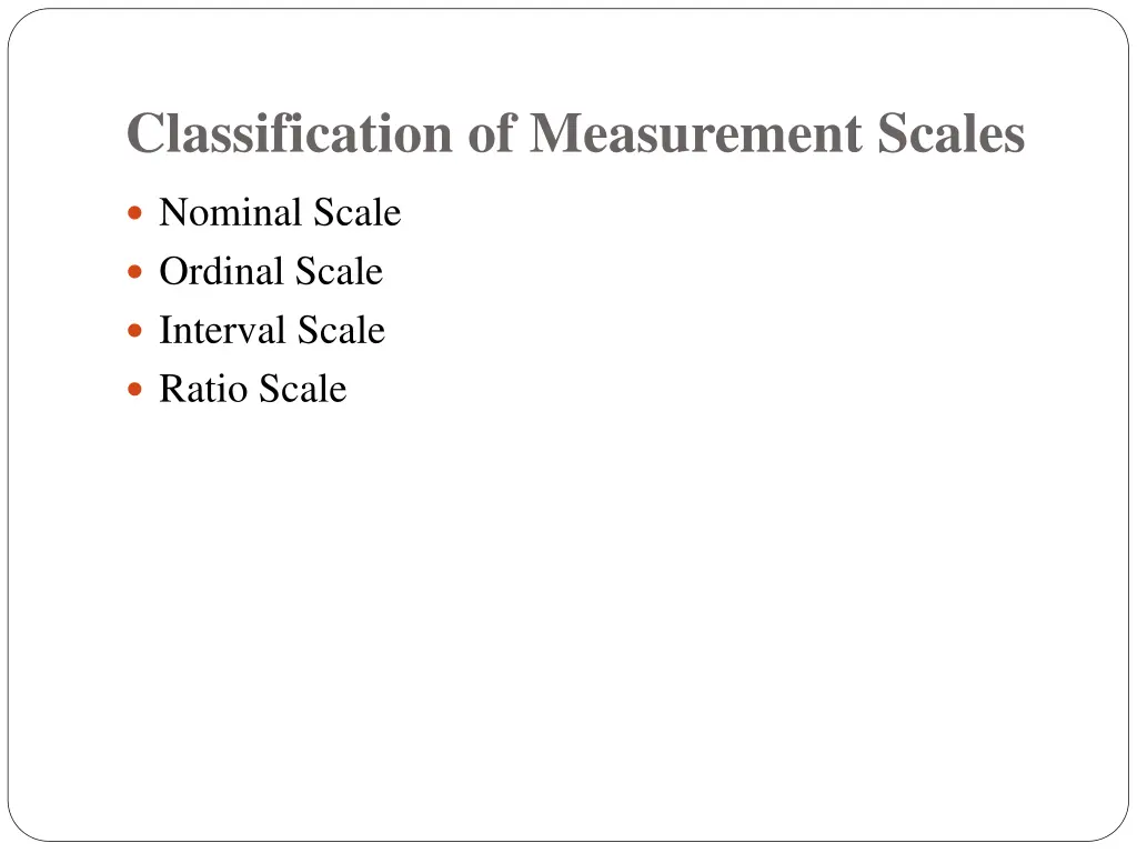 classification of measurement scales