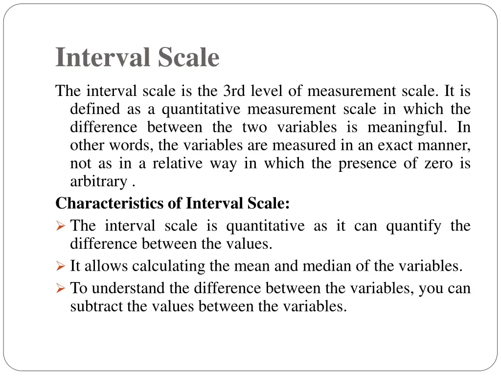 interval scale