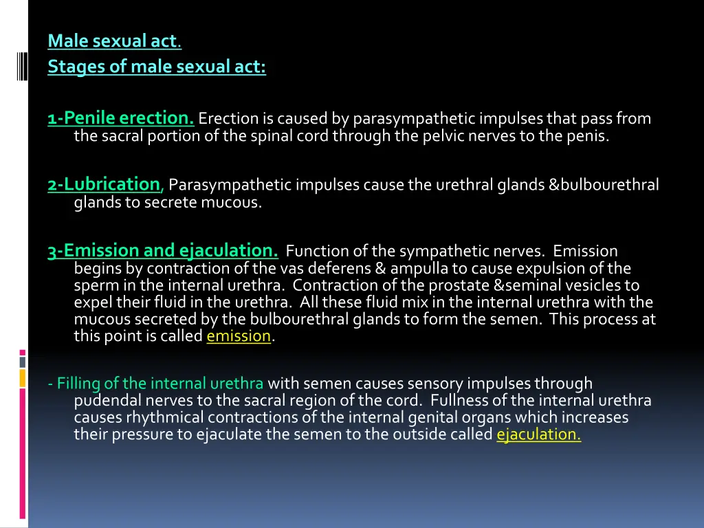male sexual act stages of male sexual act
