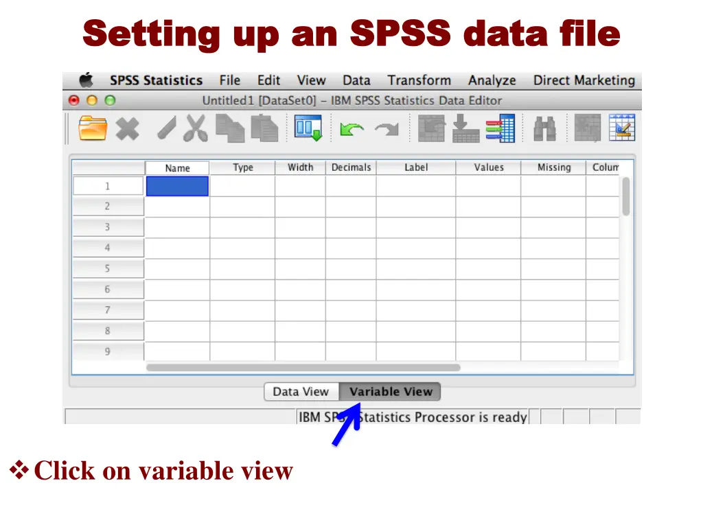 setting up an spss data file setting up an spss 1