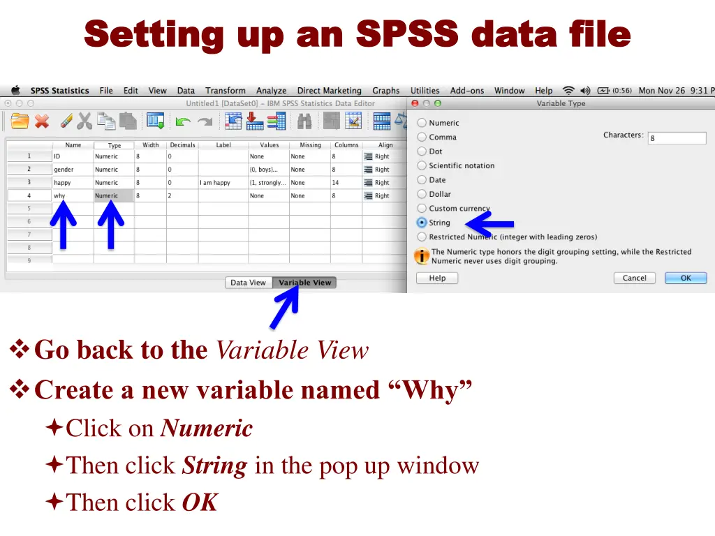 setting up an spss data file setting up an spss 12