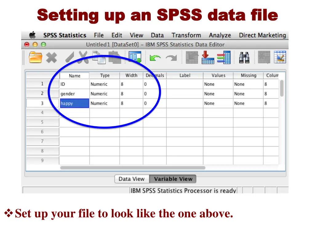 setting up an spss data file setting up an spss 3