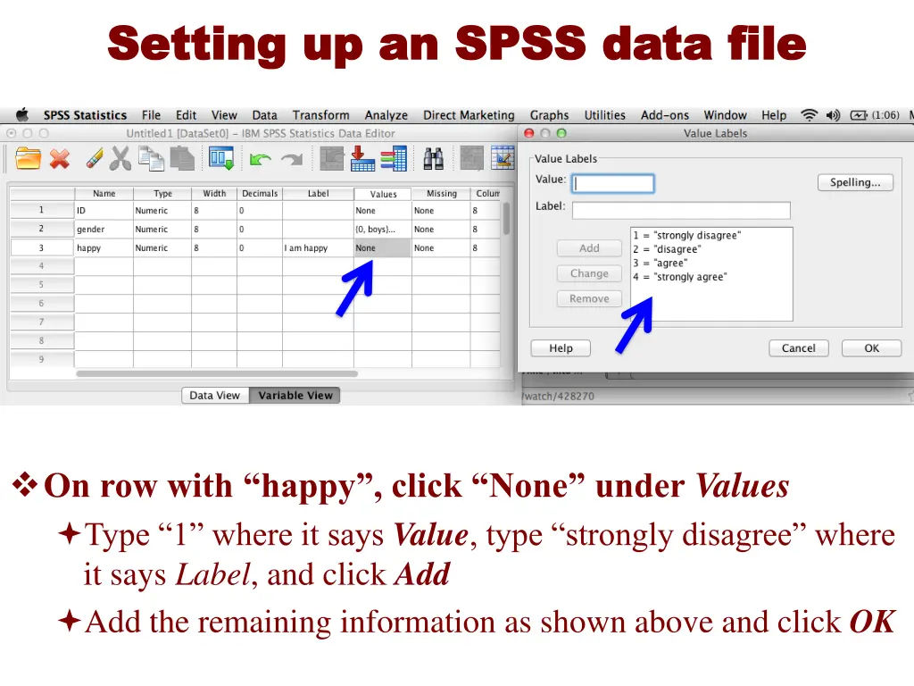setting up an spss data file setting up an spss 6