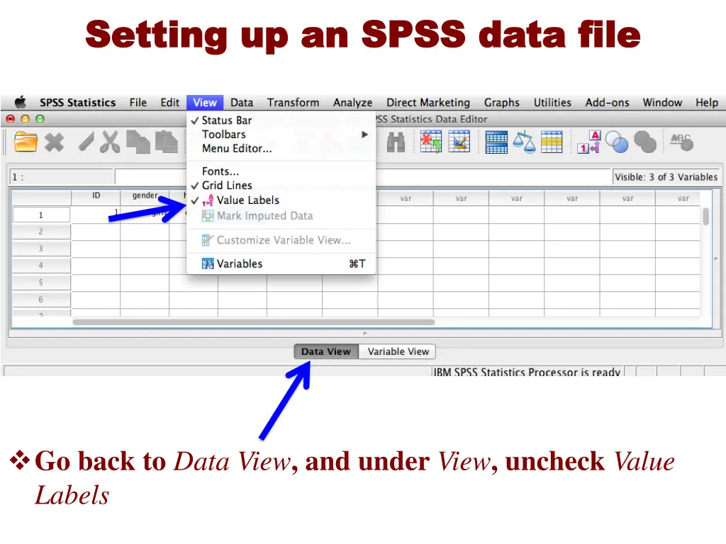 setting up an spss data file setting up an spss 8