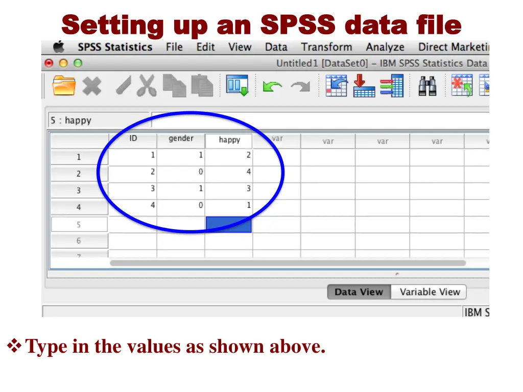setting up an spss data file setting up an spss 9