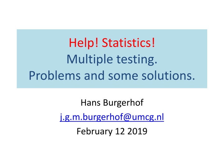 help statistics multiple testing problems