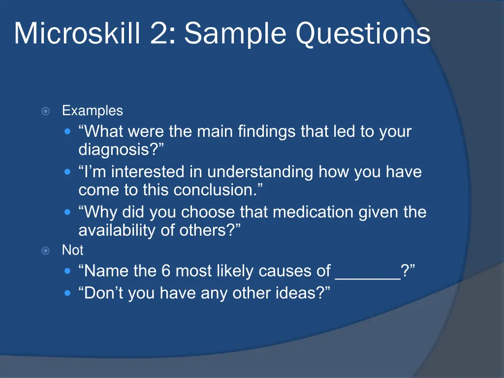 microskill 2 sample questions