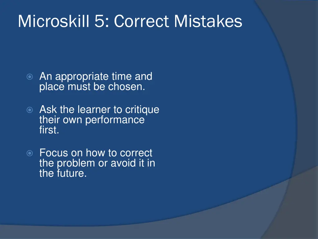 microskill 5 correct mistakes