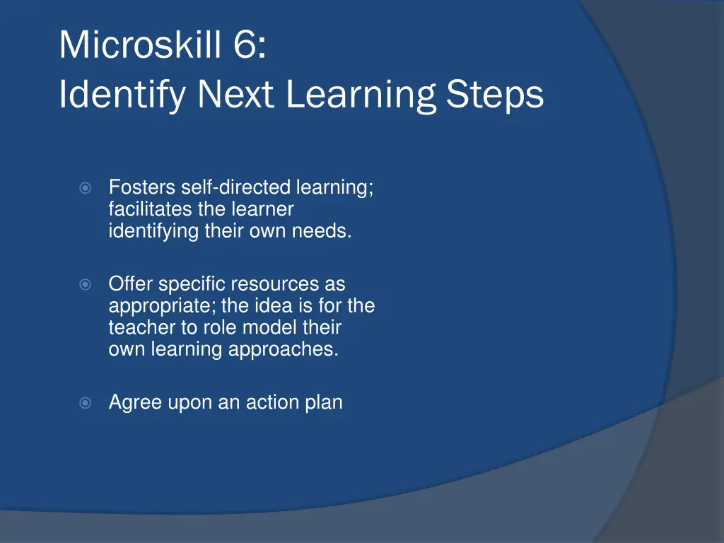 microskill 6 identify next learning steps