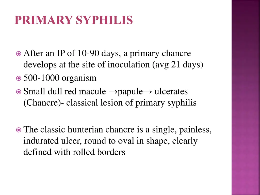 primary syphilis