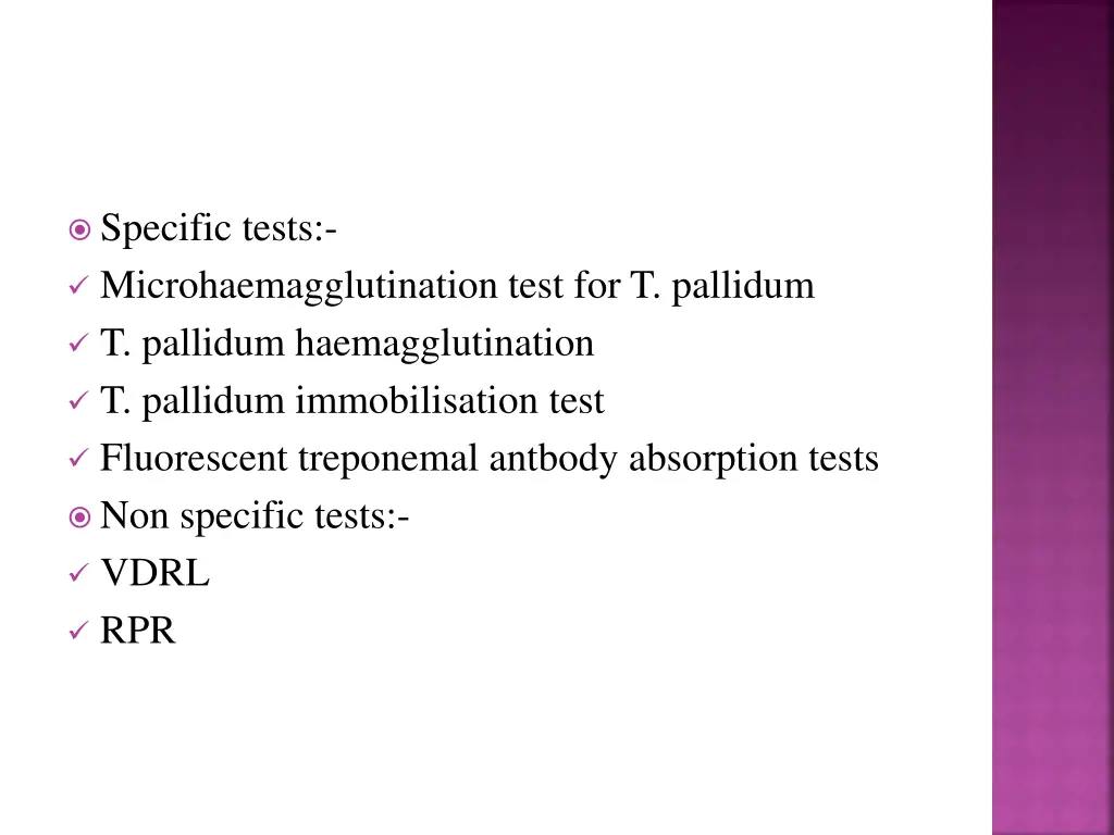 specific tests microhaemagglutination test
