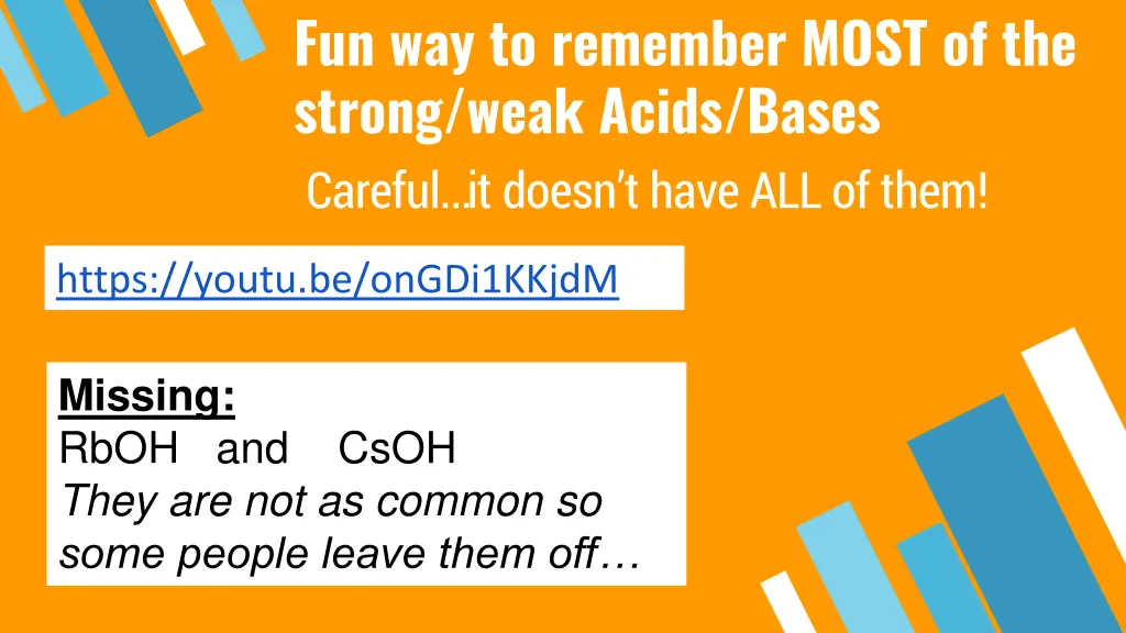 fun way to remember most of the strong weak acids