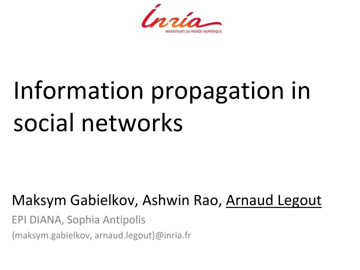 information propagation in social networks