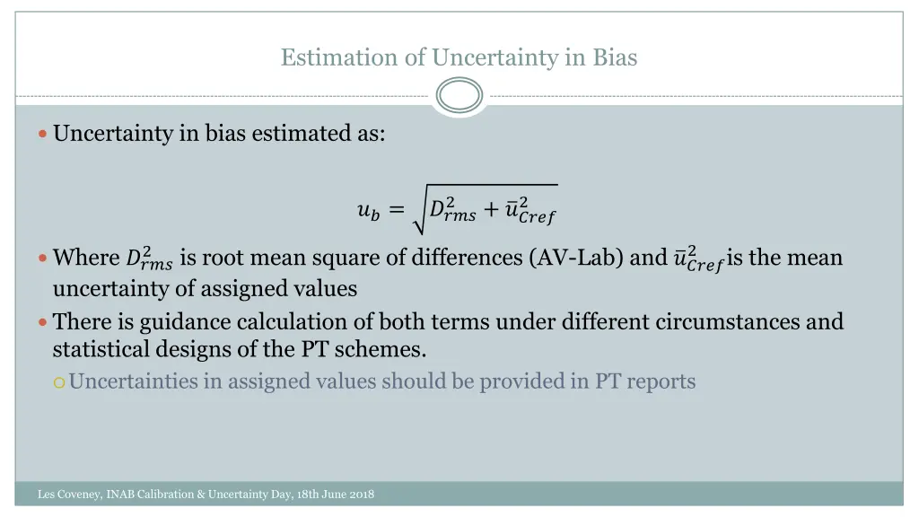 estimation of uncertainty in bias