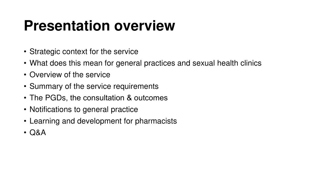 presentation overview