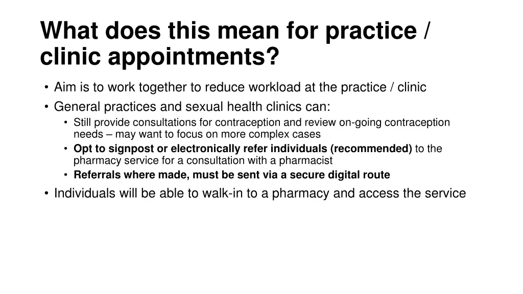 what does this mean for practice clinic