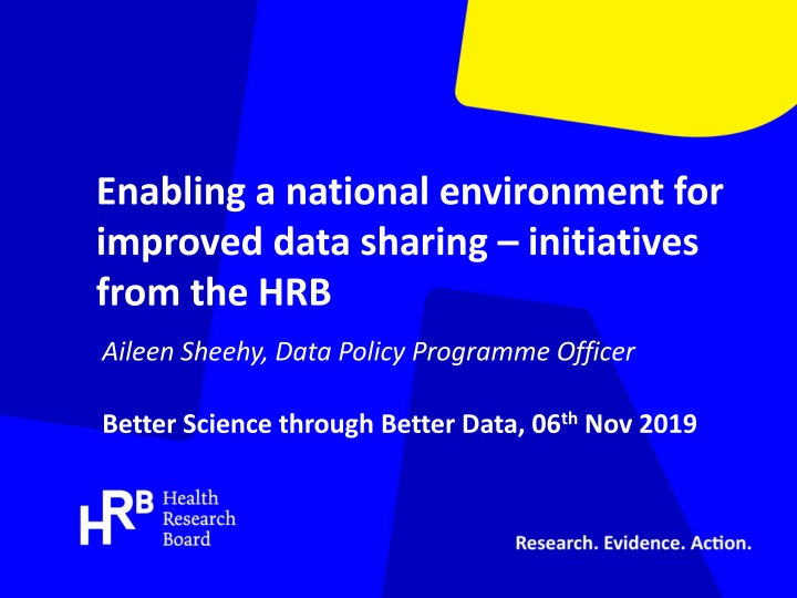 enabling a national environment for improved data