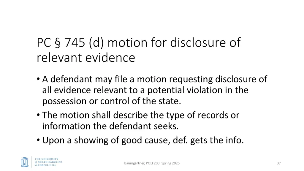 pc 745 d motion for disclosure of relevant