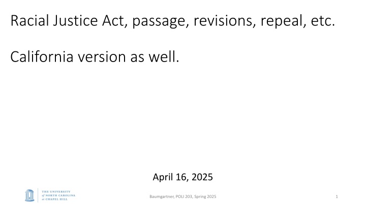 racial justice act passage revisions repeal etc