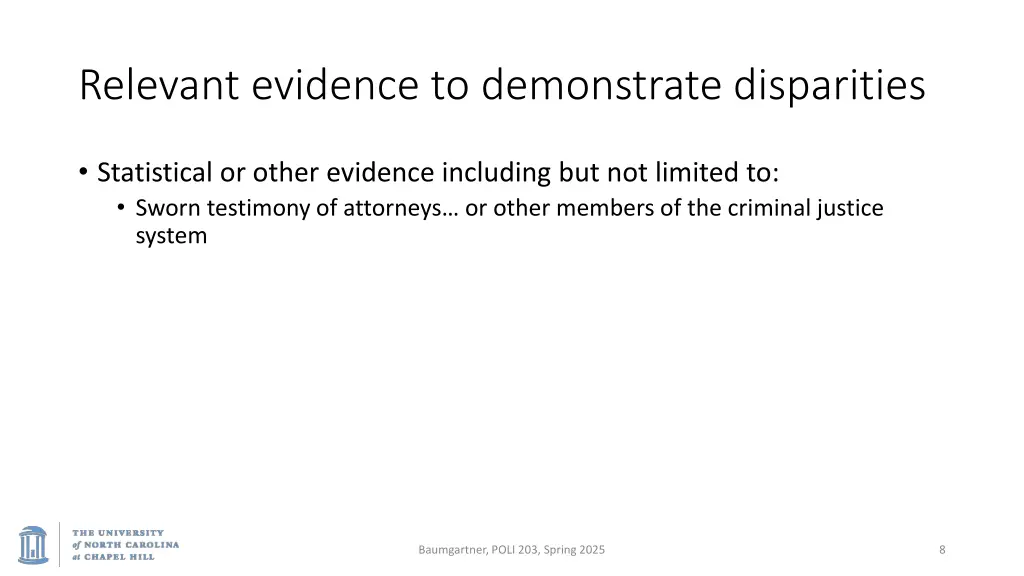 relevant evidence to demonstrate disparities