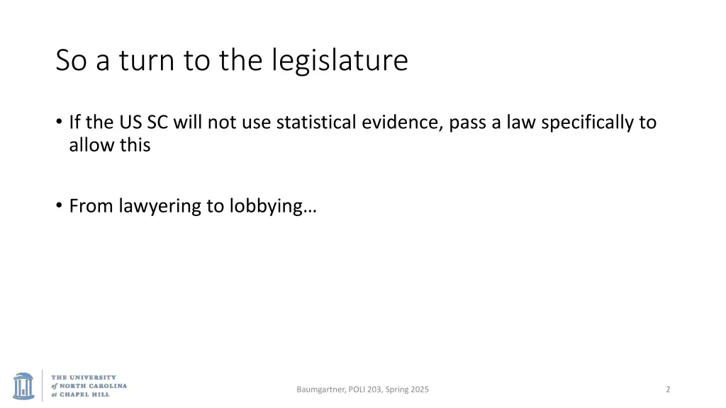 so a turn to the legislature