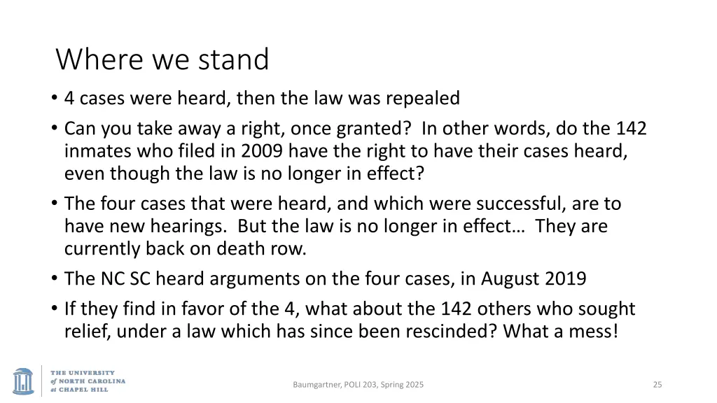 where we stand 4 cases were heard then