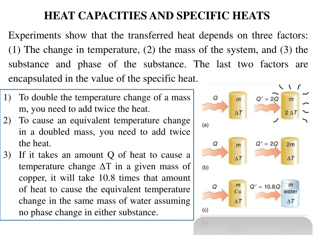 heat capacities and specific heats